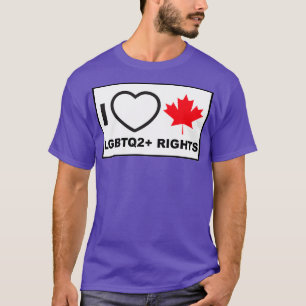 Camiseta Eu adoro os direitos LGBTQ2 canadianos