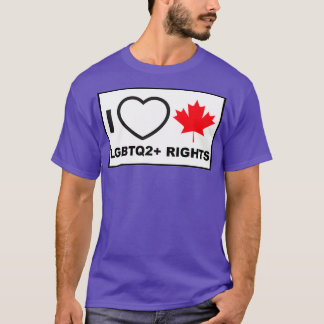 Camiseta Eu adoro os direitos LGBTQ2 canadianos