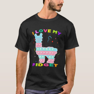 Camiseta Eu Adoro Os Meus Fidgets Pop Do Llama Game Toddler