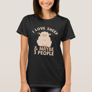 Camiseta Eu Adoro Ovinos E 3 Pessoas