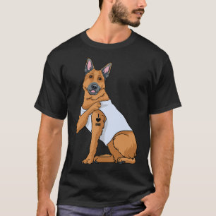 Camiseta Eu Adoro Pai Tatuagem Encantada German shepherd Ca