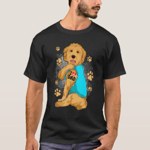 Camiseta Eu adoro Pai Tatuagem Ouro Cachorro Cachorro Propr