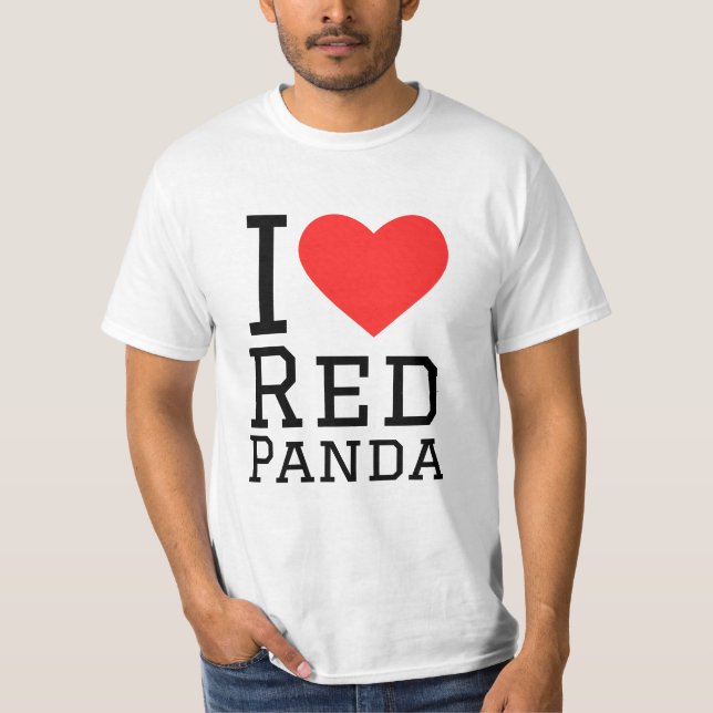 Camiseta Eu adoro panda vermelha (Frente)