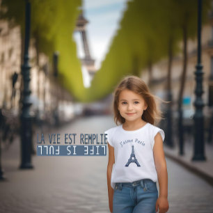 Camiseta Eu adoro Paris - J’aime Paris- e Citação Francesa