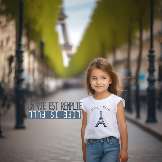 Camiseta Eu adoro Paris - J’aime Paris- e Citação Francesa  (Criador carregado)