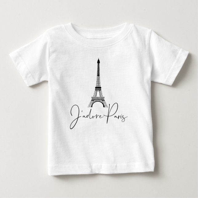 Camiseta Eu adoro Paris Torre Eiffel Fofo Branco (Frente)