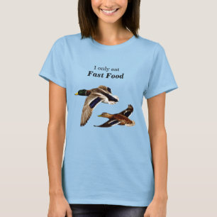 Camiseta Eu Adoro Pato Engraçado De Comida Rápido Caçand