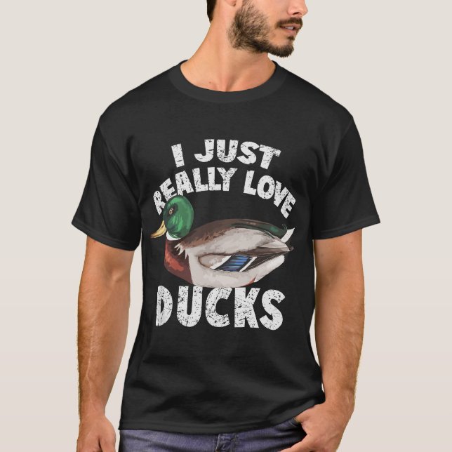 Camiseta Eu Adoro Patos Cute Mallard Duck (Frente)
