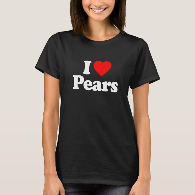 Camiseta Eu Adoro Peras Coração Engraçado (Frente)