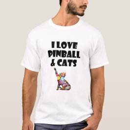 Camiseta Eu Adoro Pinball E Gatos Gatinhos Gatinhos Gatinho