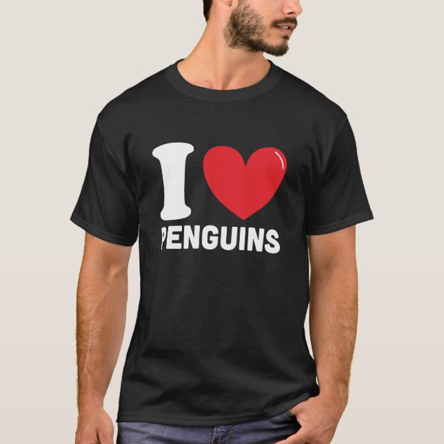 Camiseta Eu adoro pinguins, melhor presente de amante de pi (Frente)