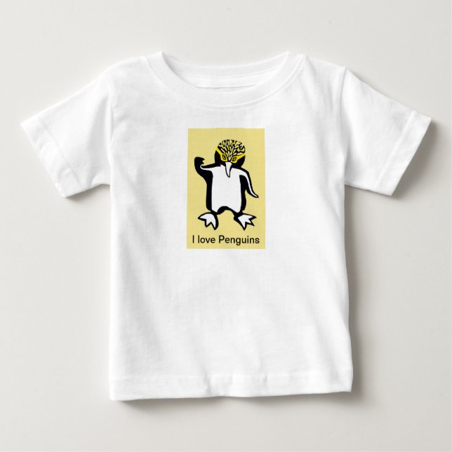 Camiseta Eu adoro PINGUINS - Vida selvagem Antártica - (Frente)