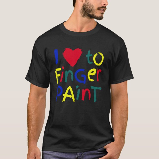 Camiseta Eu Adoro Pintar com os Dedos - Eu Pinto Crianças e (Frente)