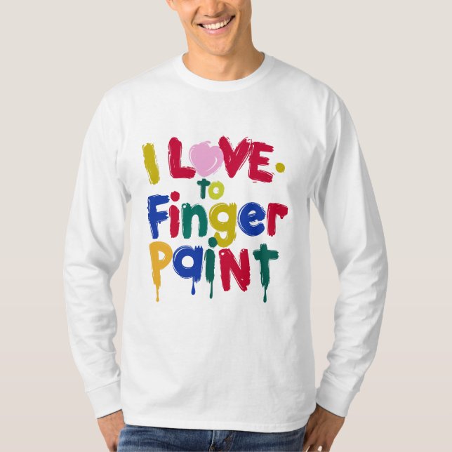 Camiseta Eu adoro pintar dedo (Frente)