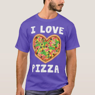 Camiseta Eu Adoro Pizza Comidas Amantes do Coração Presente