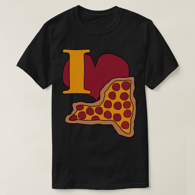 Camiseta Eu Adoro Pizza De Nova York (Frente do Design)