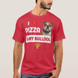 Camiseta Eu adoro Pizza e Meu Cachorro Cachorro Cachorro Pe