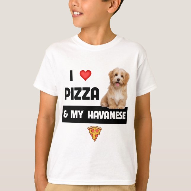 Camiseta Eu Adoro Pizza E Meu Cachorro Havapoo Pepperoni (Frente)