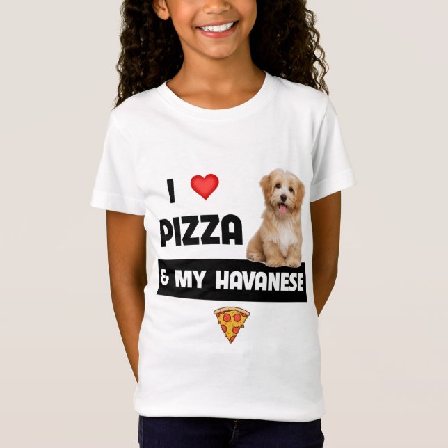 Camiseta Eu Adoro Pizza E Meu Cachorro Havapoo Pepperoni (Frente)
