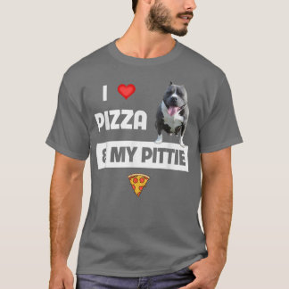 Camiseta Eu Adoro Pizza E Meu Cachorro Pittie Pepperoni C