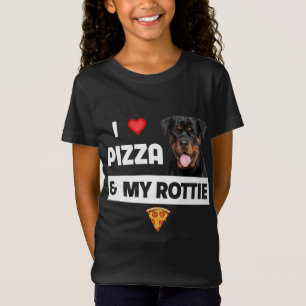 Camiseta Eu Adoro Pizza E Meu Cachorro Rottie Pepperoni Que