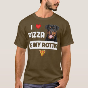 Camiseta Eu Adoro Pizza E Meu Cachorro Rottie Pepperoni Que