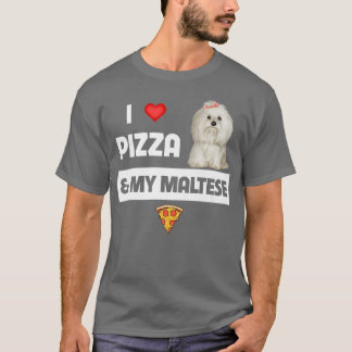 Camiseta Eu Adoro Pizza E Meu Queijo De Pepperoni Maltês