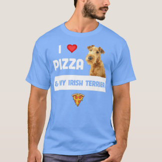 Camiseta Eu Adoro Pizza E Meu Terrier Ch Pepperoni Irlandês