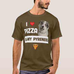 Camiseta Eu Adoro Pizza E Meus Pirenéus Excelentes Cão Pepp