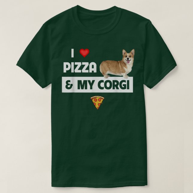 Camiseta Eu adoro Pizza e Minha Comida de Cachorro Pepperon (Frente do Design)