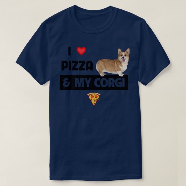 Camiseta Eu adoro Pizza e Minha Comida de Cachorro Pepperon (Frente do Design)