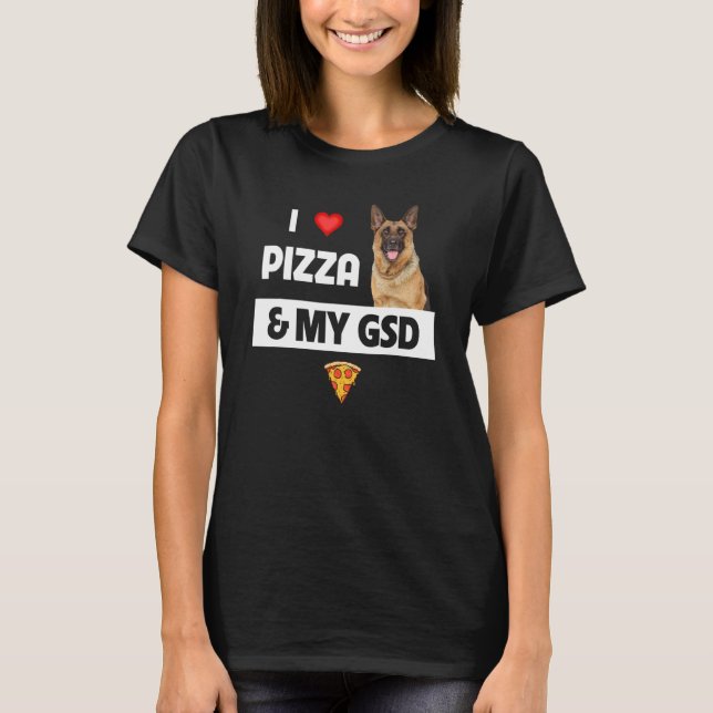 Camiseta Eu Adoro Pizza E Minha Pimenta De Cachorro German  (Frente)
