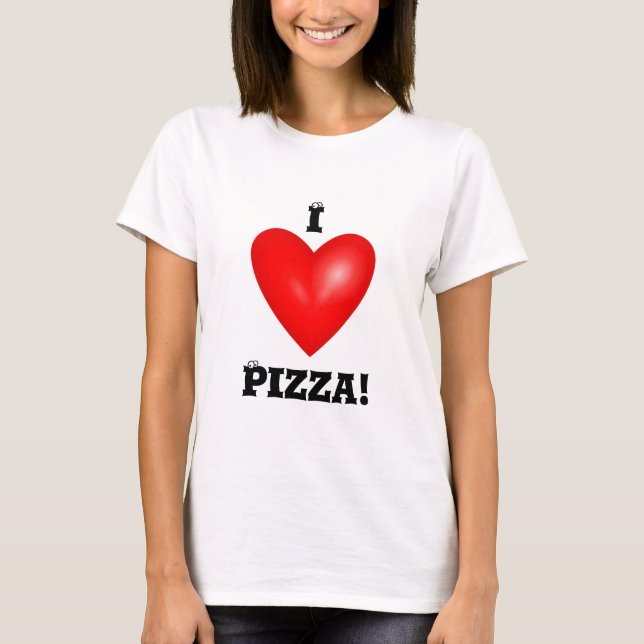 Camiseta Eu adoro pizza feminina (Frente)