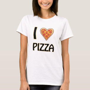Camiseta Eu adoro Pizza - Presente de Comida Engraçado