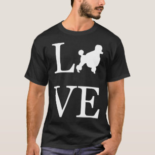 Camiseta Eu Adoro Poodle Silhouette Dog Lover Dift Mãe Pai