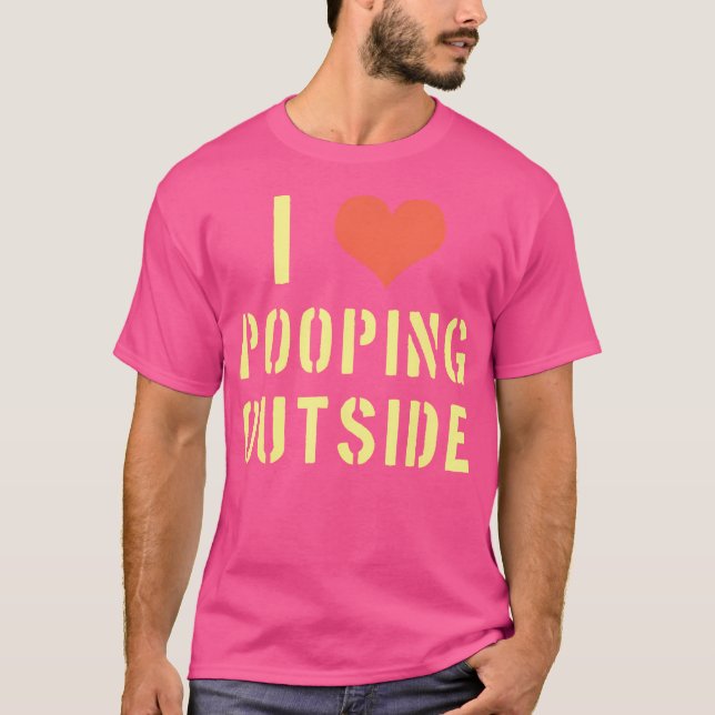 Camiseta Eu Adoro Pooping Fora De Camping Camping Shirt (Frente)