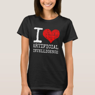 Camiseta Eu adoro programador IA de citação de inteligência