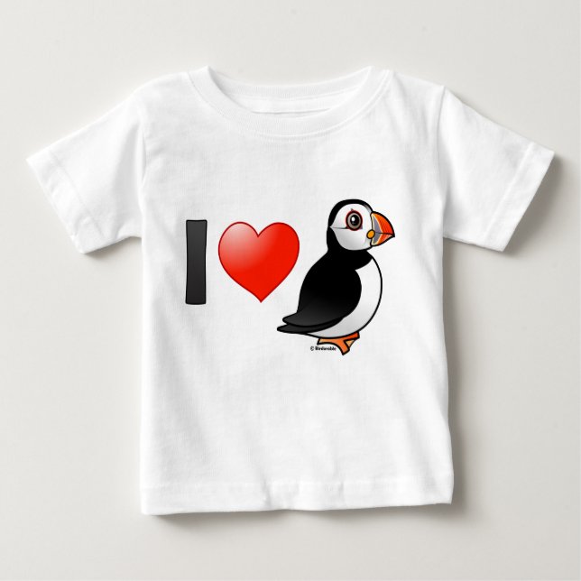 Camiseta Eu Adoro Puffins (Frente)