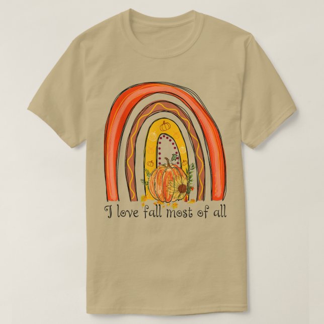 Camiseta Eu Adoro Pumpkins De Arco-Íris Mais Bonito (Frente do Design)