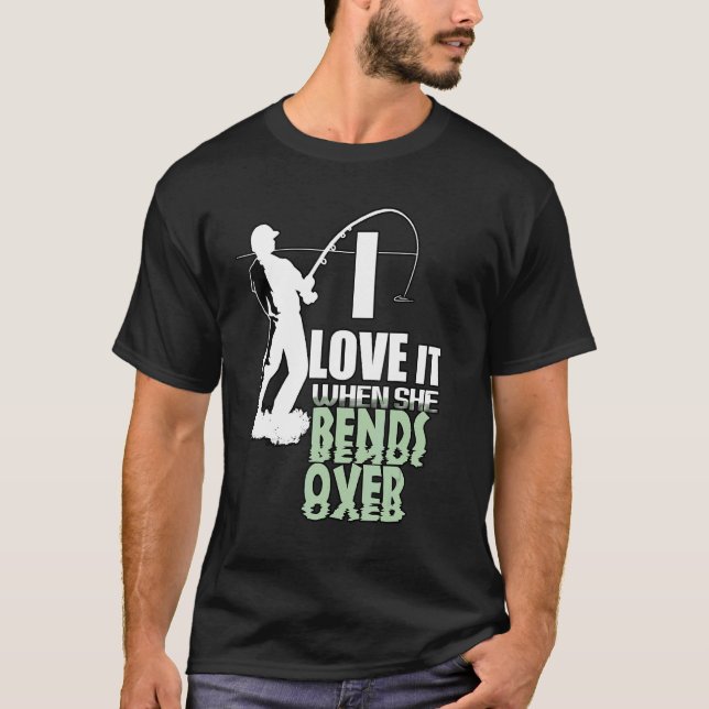 Camiseta Eu Adoro Quando Ele Dobra  Ditos de Pesca 2 (Frente)