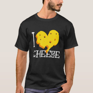 Camiseta Eu Adoro Queijo Coração Amarelo Cheddar Stilton Da
