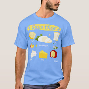 Camiseta Eu Adoro Queijo Queijo Variedade De Pão