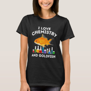 Camiseta Eu adoro Química e Professor de Peixe Goldfish Quí
