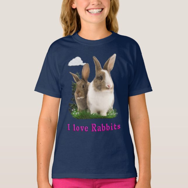 Camiseta Eu adoro Rabbitts (Frente)