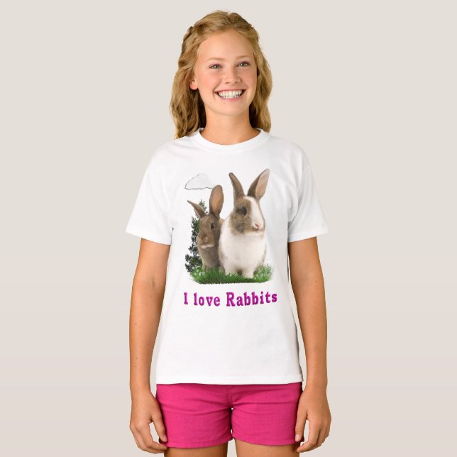 Camiseta Eu adoro Rabbitts (Frente Completa)
