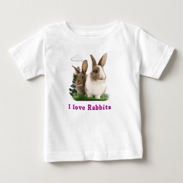 Camiseta Eu adoro Rabbitts (Frente)