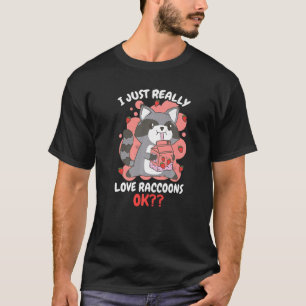 Camiseta Eu Adoro Raccoons Ok Com Um Raccoon