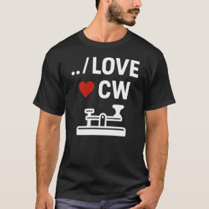 Camiseta Eu adoro rádio CW Continuous Waveform Morse Code H
