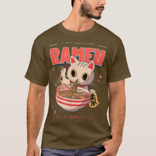 Camiseta Eu Adoro Ramen Anime Noodles De Gato