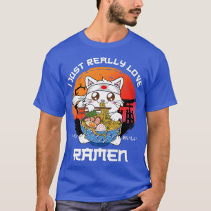 Camiseta Eu Adoro Ramen Cat Noodle Japonês